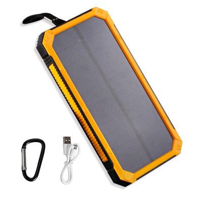 Power Bank Mobile Solar Charger - Tollcuudda 10000mah Portable Charger Power Pack Battery For Samsung, Iphone, Xiaomi, laptop, Camping Including 2 USB Port, 4 LED Indicator, 6 LED Flashlight DYHK01 (Yellow)