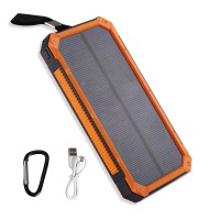 Solar Charger 10000mah Tollcuudda Power Bank Portable Phone Charger With 2 USB Port, 4 LED Indicator, 6 LED Flashlight External Battery Pack For iPhone Samsung HTC and Other Smartphone DYHK01 (Orange)
