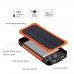 Solar Charger 10000mah Tollcuudda Power Bank Portable Phone Charger With 2 USB Port, 4 LED Indicator, 6 LED Flashlight External Battery Pack For iPhone Samsung HTC and Other Smartphone DYHK01 (Orange)