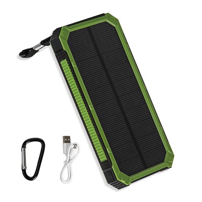 Solar Charger Tollcuudda 10000mah Cell Phone Portable Power Bank Charger With 2 USB Port, 4 LED Indicator, 6 LED Flashlight External Battery Pack For iPhone Samsung HTC and Other Smartphone DYHK01 (green)